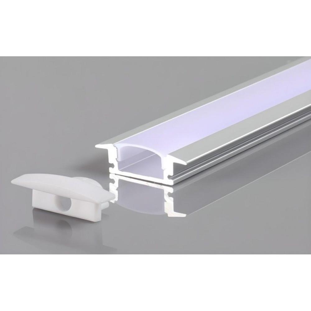 Perfil AL 2407 Embutir Branco 2 m
